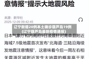 辽宁新增20例本土确诊葫芦岛19例(辽宁葫芦岛最新疫情通报)