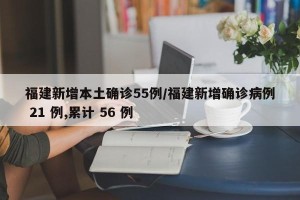 福建新增本土确诊55例/福建新增确诊病例 21 例,累计 56 例