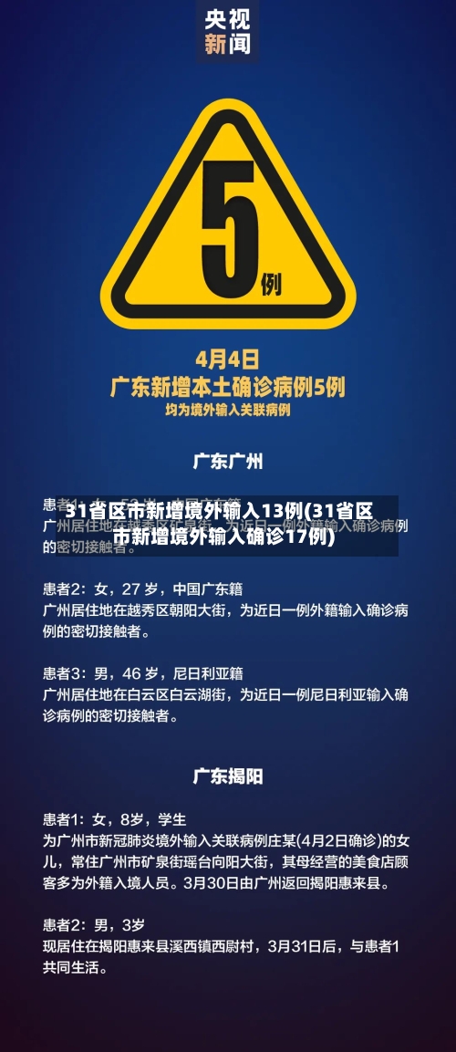 31省区市新增境外输入13例(31省区市新增境外输入确诊17例)-第2张图片