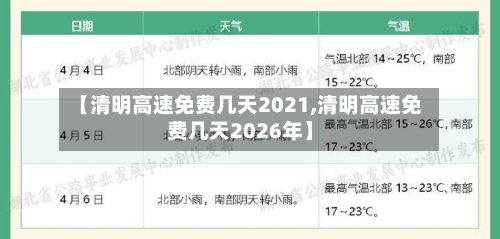 【清明高速免费几天2021,清明高速免费几天2026年】-第1张图片
