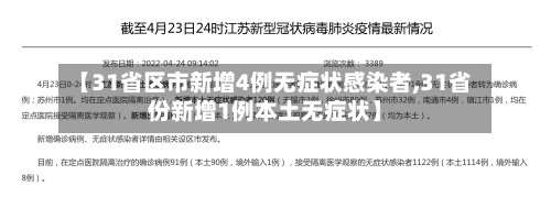 【31省区市新增4例无症状感染者,31省份新增1例本土无症状】-第3张图片