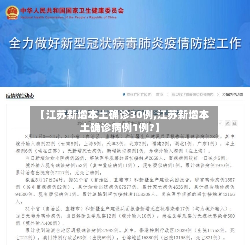 【江苏新增本土确诊30例,江苏新增本土确诊病例1例?】-第1张图片